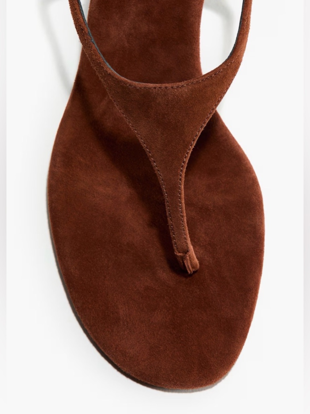 H&M Edition Thong Styled Brown Suede Kitten Heel  Sandal Sizes 7& 8 NWT - Picture 5 of 10
